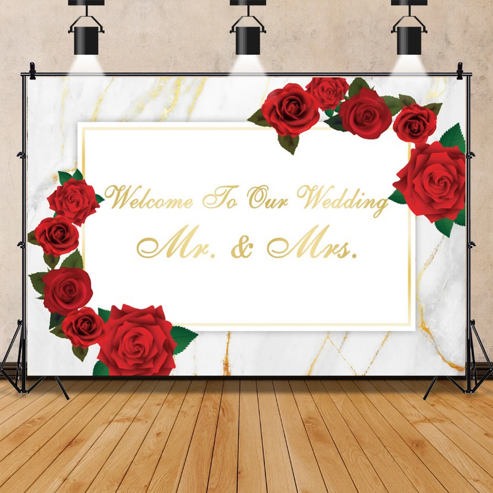 Happy Birthday Name Photography Background Flower Wreath Blooms Wedding Ceremony Baby Shower Party Photographic Backdrop