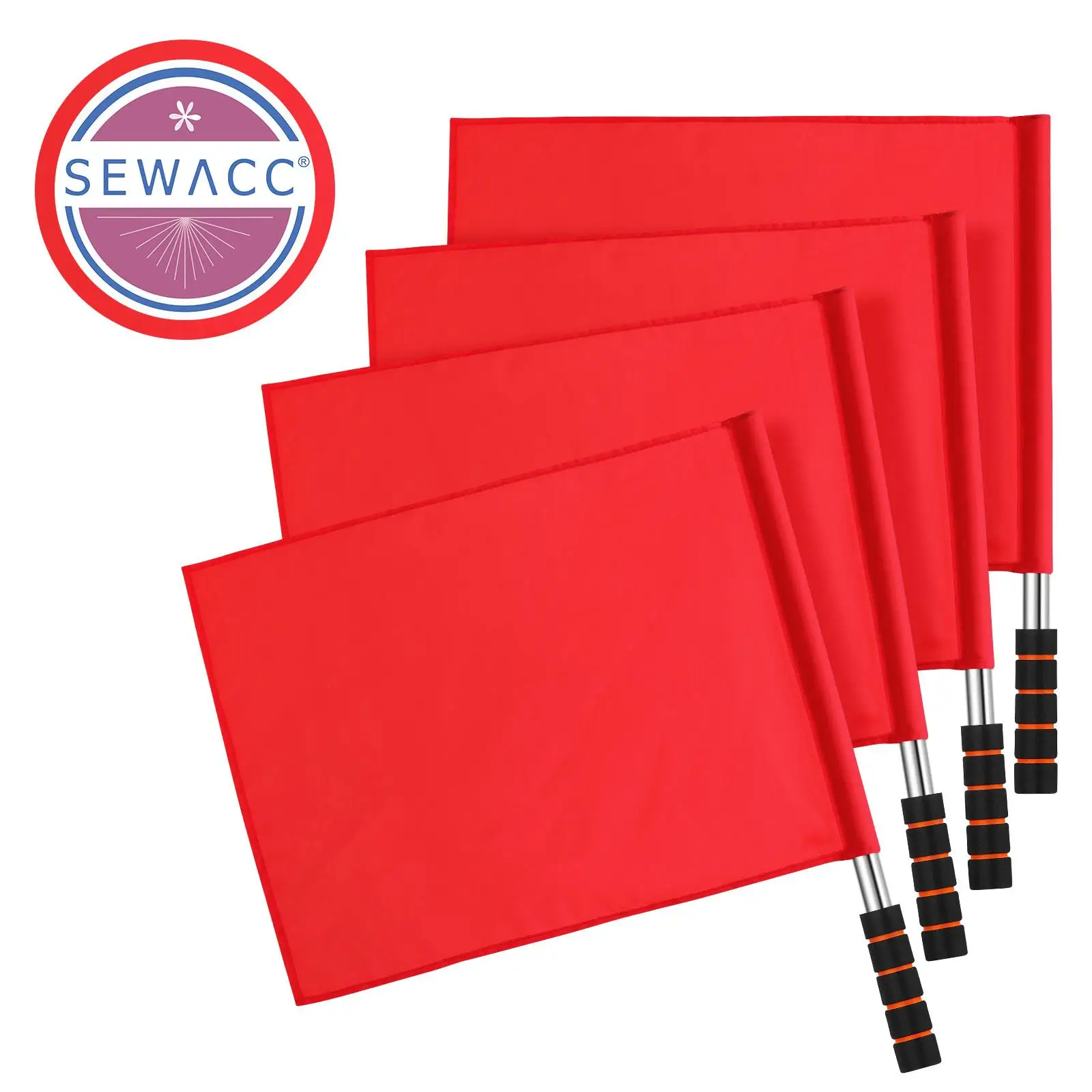 4 Pcs Referee Flags Flags Signal Hand Waving for Game Match Competition