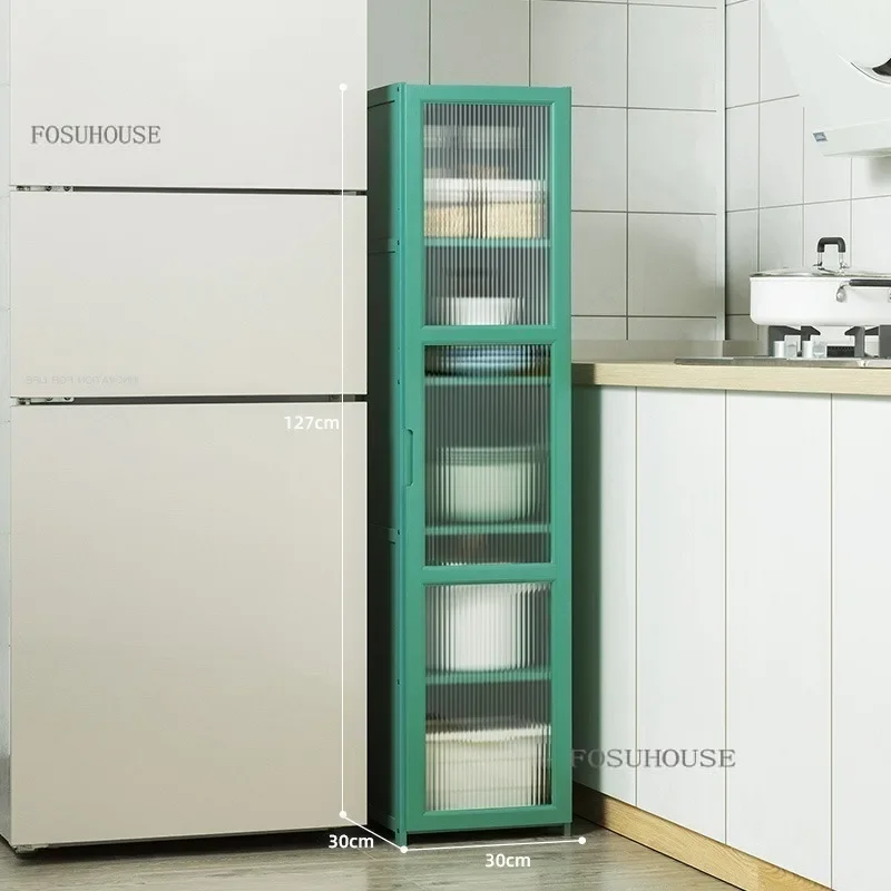 Multi-layer Kitchen Sandwich Sideboards Cabinets Floor-standing Dustproof Storage Rack Home et Cabinet with Door