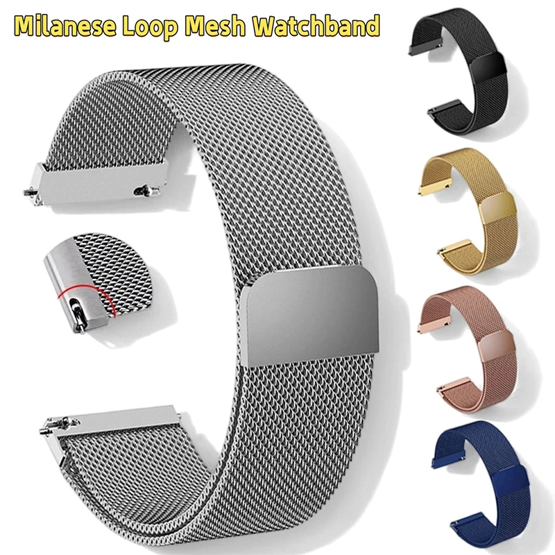 Magnetic Milanese Mesh Quick Release Stainless Steel Watchband Bracelet