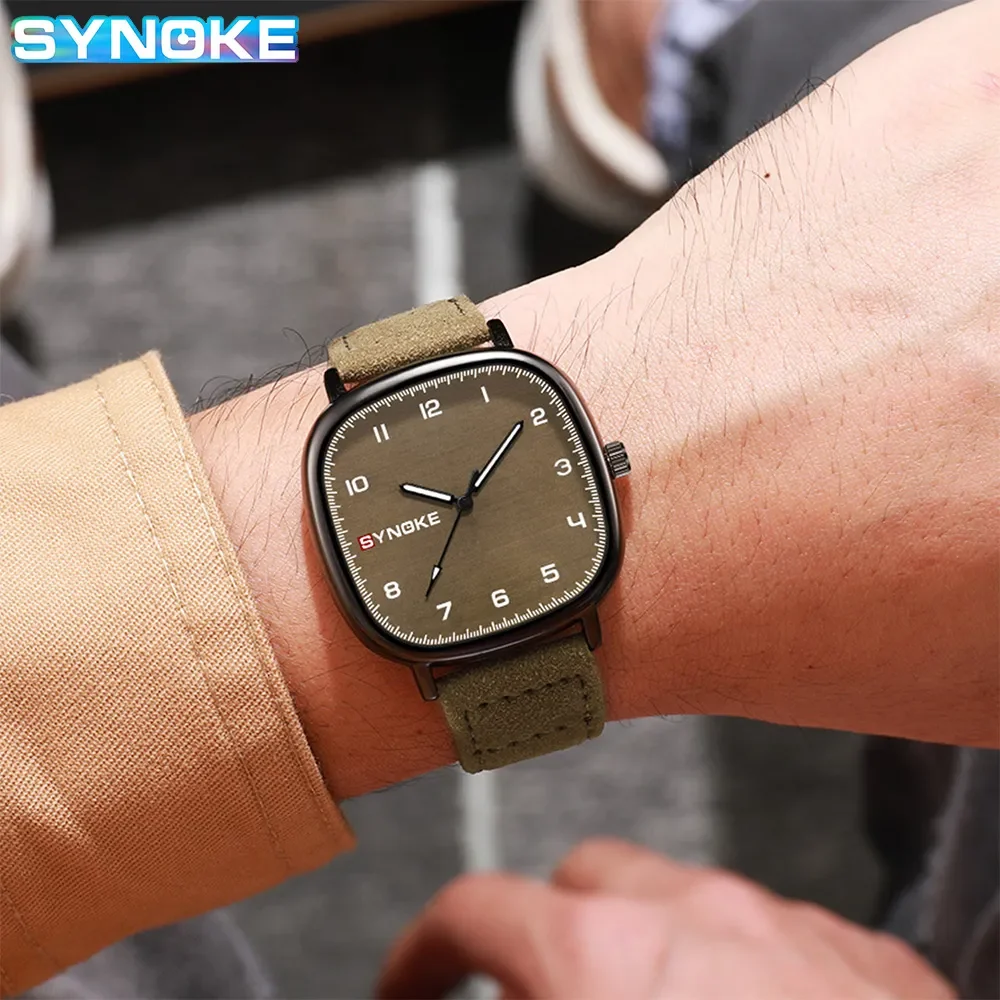 senstone Orologio da uomo unico retrò punk tonneau quadrato analogico cronografo sportivo orologio da polso da uomo luminoso con cinturino in gomma e cinturino in silicone – nero, nero, Casual