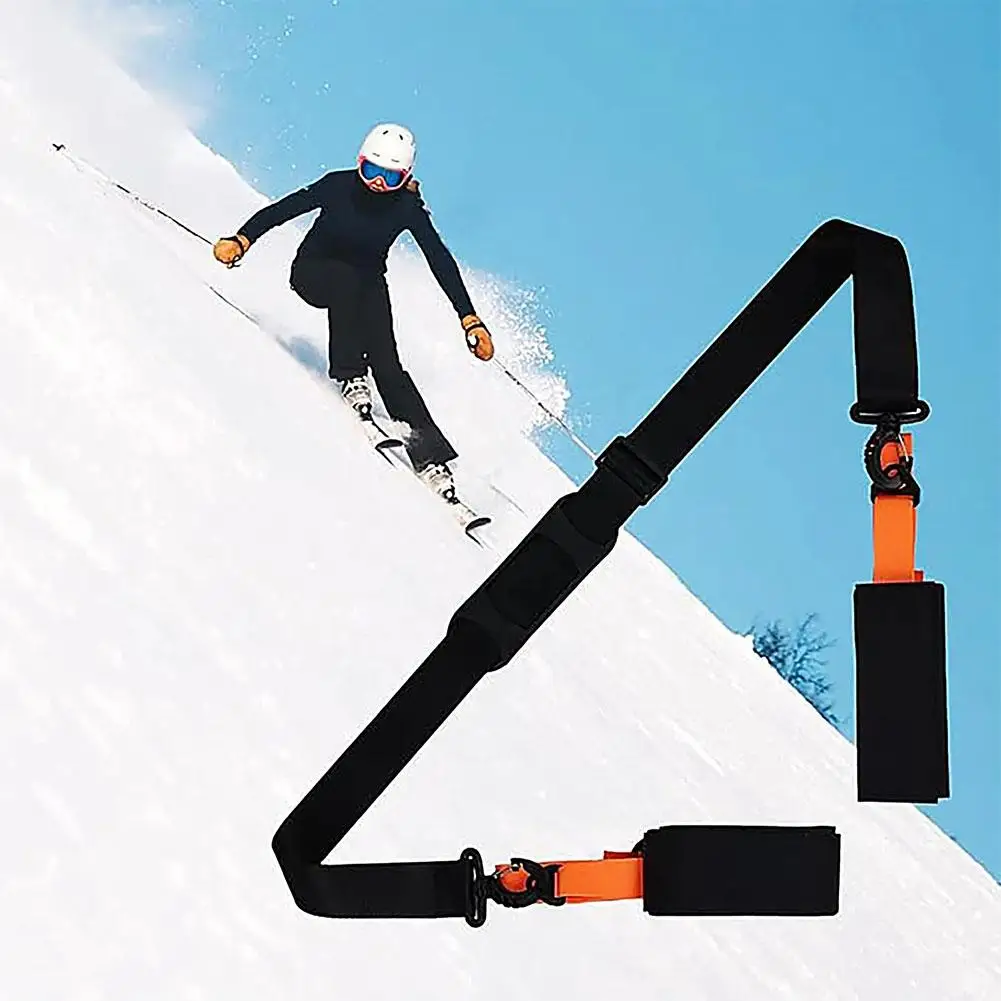 Ajustável Ski Pole Shoulder Strap com Anti-Slip Pad, Nylon Ski Bag, Adequado para Ski Board, Perfeito para transportar esquis Skiboards, F9p2
