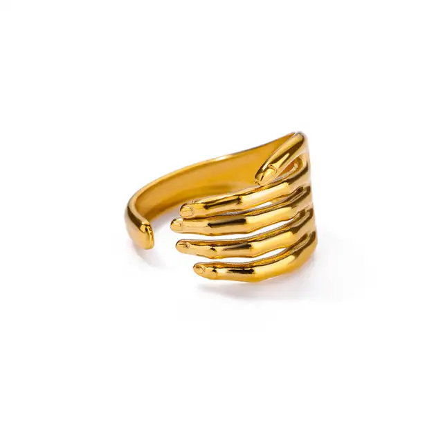 Bagues en acier inoxydable 316L pour femmes, couleur or réglable, petite étoile ouverte, bijoux féminins, cadeaux de mariage, nouvelle tendance