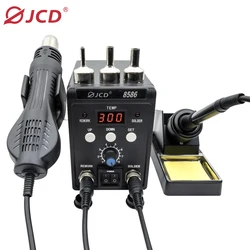 JCD 700W Soldering Station 8586 Digital Display Electric Soldering Iron Hot Air Heat Gun Welding machine Repair tools 110V/220V