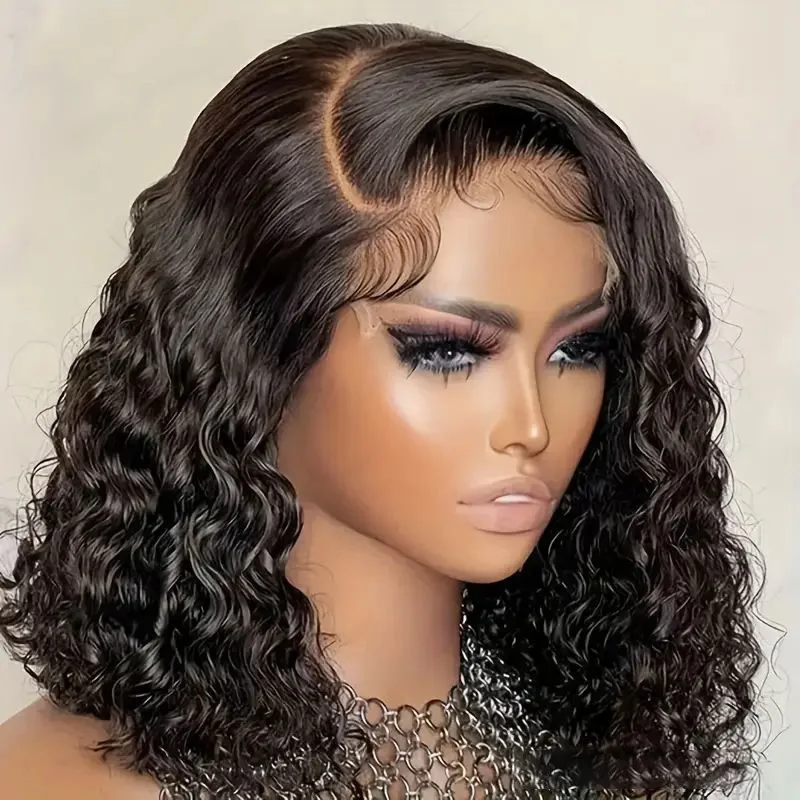 

Water Wave Bob Wigs 4x4 Lace Front Human Hair Wigs Lace Closure Wigs For Women Remy Brazilian Hair
