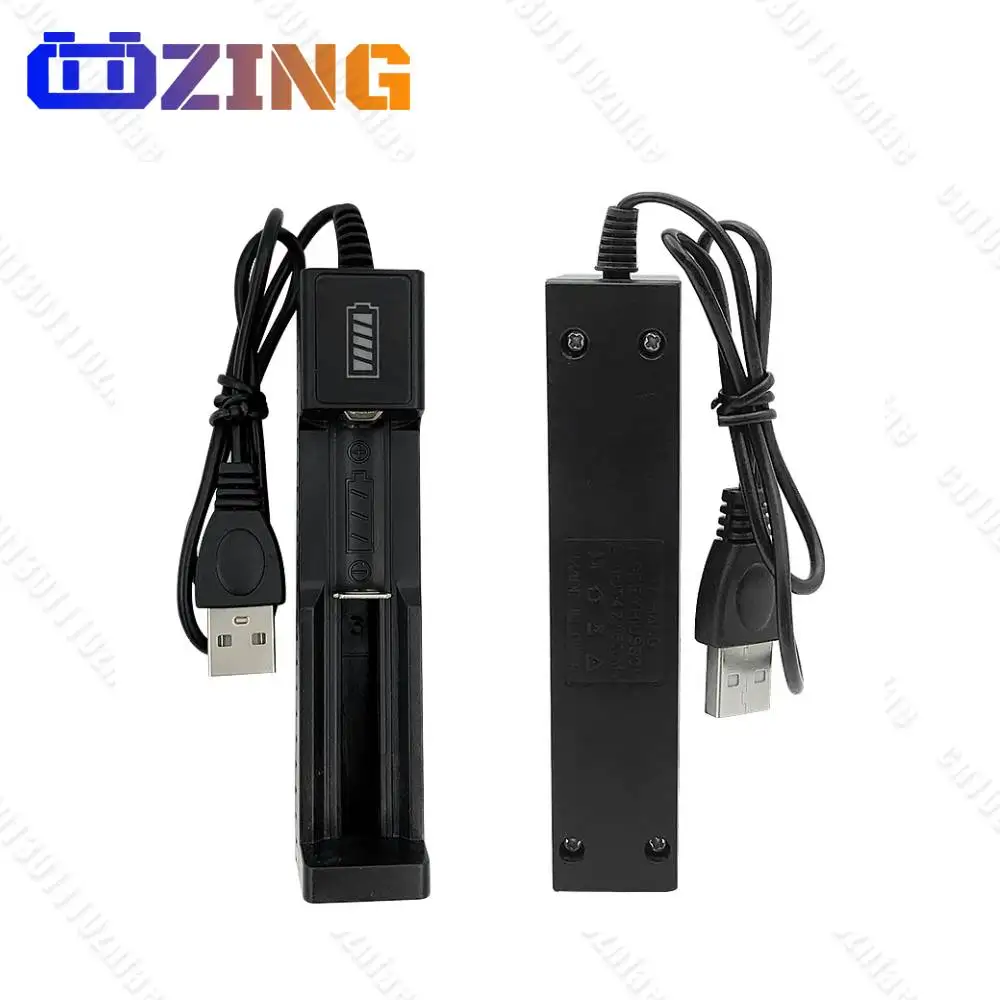 Battery Charger 3.7V 18650 Lithium Ion Battery Li-ion USB Single Rechargeable 4.2V Charge For 14650 16340 16650 18350 26650 21700 18650