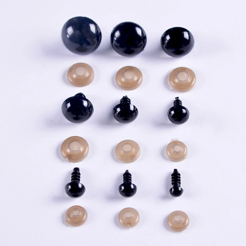 100 stücke Schwarz Augapfel Puppe Zubehör Schwarz Kunststoff Handwerk Augen Für Spielzeug 6-14mm DIY Lustige Spielzeug Augen zubehör Für Tier Puppen