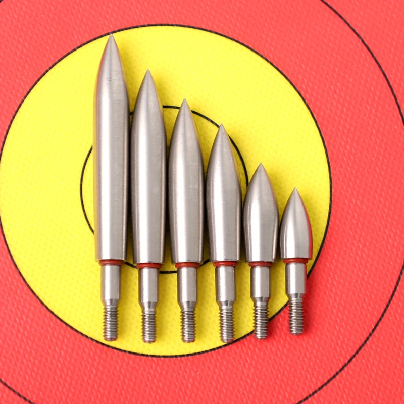 Arrow Point Tips 100 150 200 250 300 350 Grain Broadheads Screw Thread Arrow head for OD7.5mm Shaft DIY archery arrowhead 6pcs