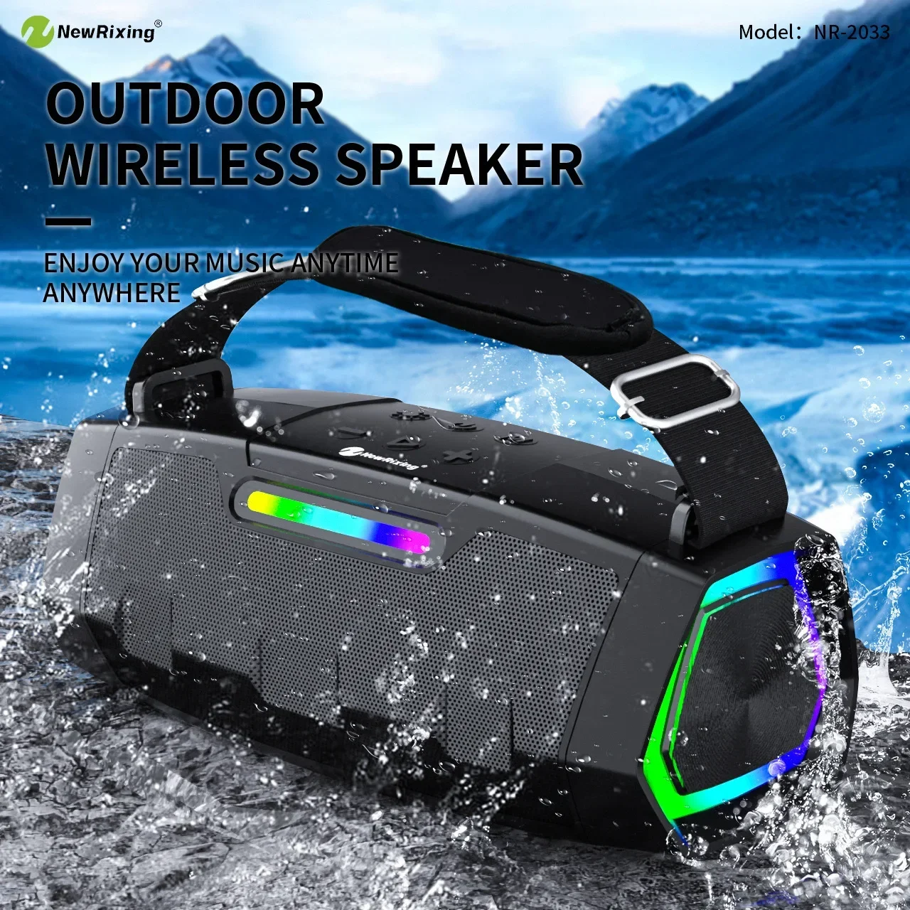 

High Power Portable Wireless Bluetooth Speaker RGB Colorful Light Subwoofer 360 Surround Stereo FM Redio Set Caixa De Som