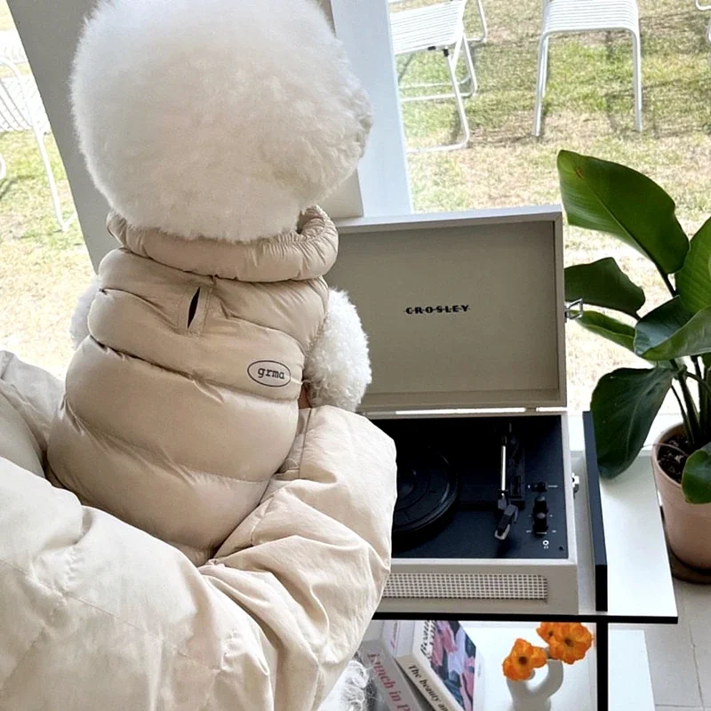 Pet Jacket Dog Sweater Pet Dog Coat Winter Cotton Clothes Warm Dog Clothes Teddy Thickened Jacket Bichon Out Solid Colour Pet Supplies Fashion Jackets