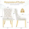 Dining Chairs Set of 2, Luxury Velvet Tufted Legs & Nailhead Trim, Back Lion Head Pull Ring & Rhomboid Pattern, Kitchen Chair 2