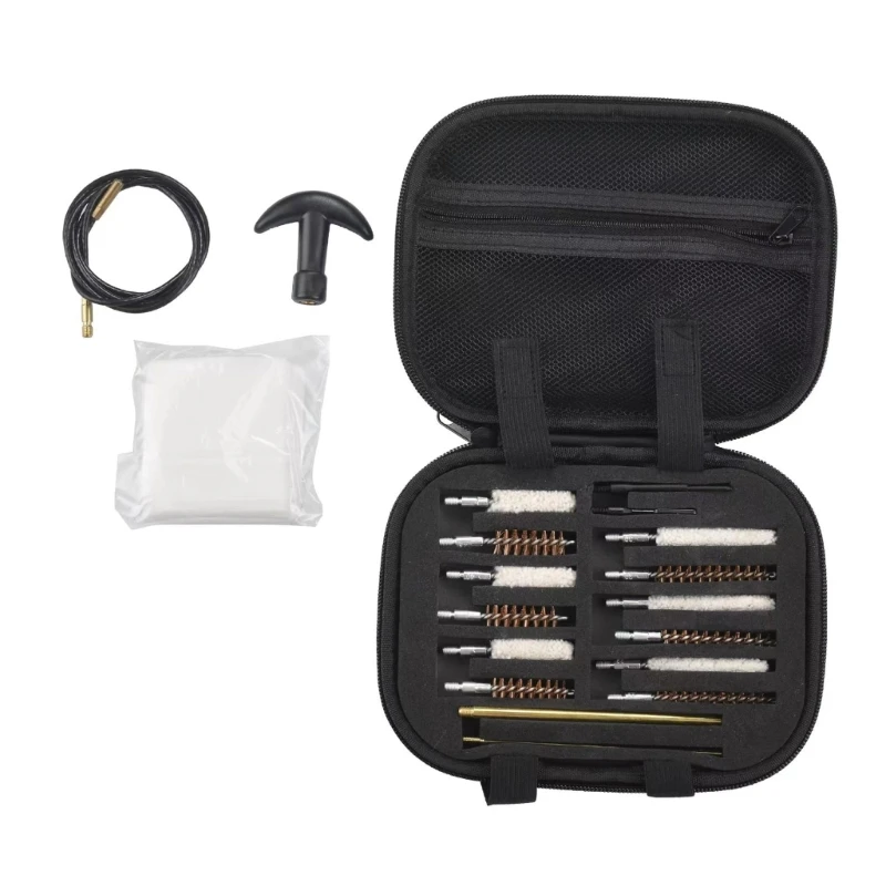 

Набор для чистки тактических пистолетов, комплект инструментов для охоты, диаметр 22/38/40/45 мм, 19 шт./комплект
