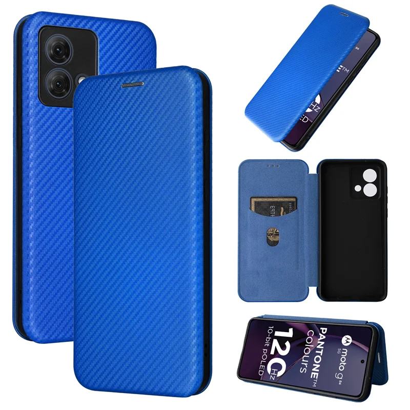 For Motorola Moto G84 5G Cover Luxury Flip Carbon Fiber PU Skin Magnetic  Adsorption Case For Moto G84 5G Phone Bags - AliExpress