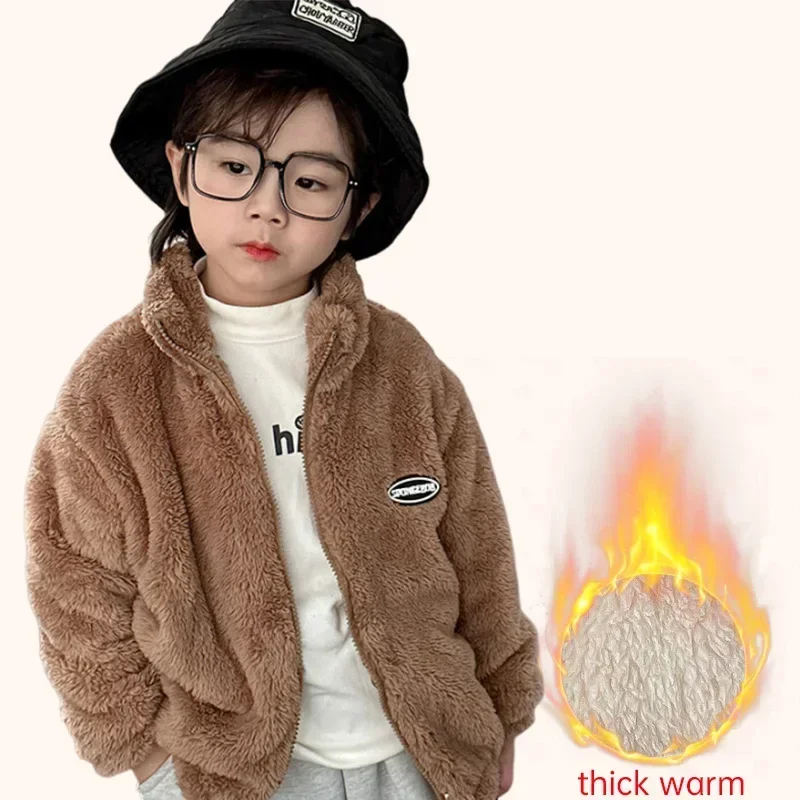 2023 New Autumn Winter Children Coat Fleece Thicken Warm Kids - Main Image