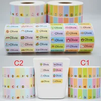 120pcs Name Sticker Personalized First Name Label Custom Waterproof Kawaii Stickers for Children School Stationery Waterbottle 2