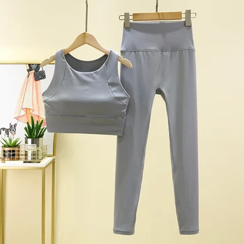 Set di tute da yoga di fascia alta da donna Set sportivo professionale di moda a maniche lunghe Set da fitness da corsa Set da palestra in 2 pezzi 1
