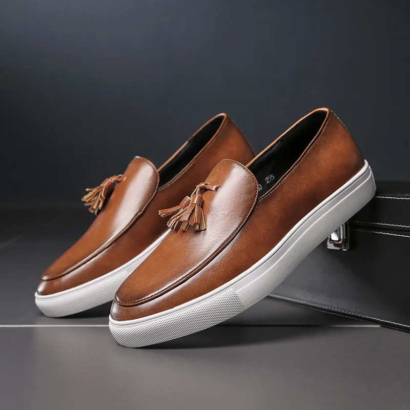 Italy Men Casual Shoes Summer Leather Loafers Office Shoes For Men