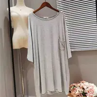 150KG Plus Size Loose Long Skirt Pajamas Women Short-sleeved Home Dress Ladies Thin Casual Nightdress Enlarged Sleep Shirts - Image 2