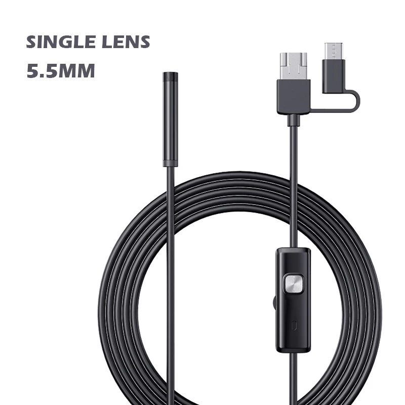 Endoscopio Cámara de Inspección - 3 en 1 USB Cámara endoscópica, Endoscopio  Para Movil de Cable Semirrígido