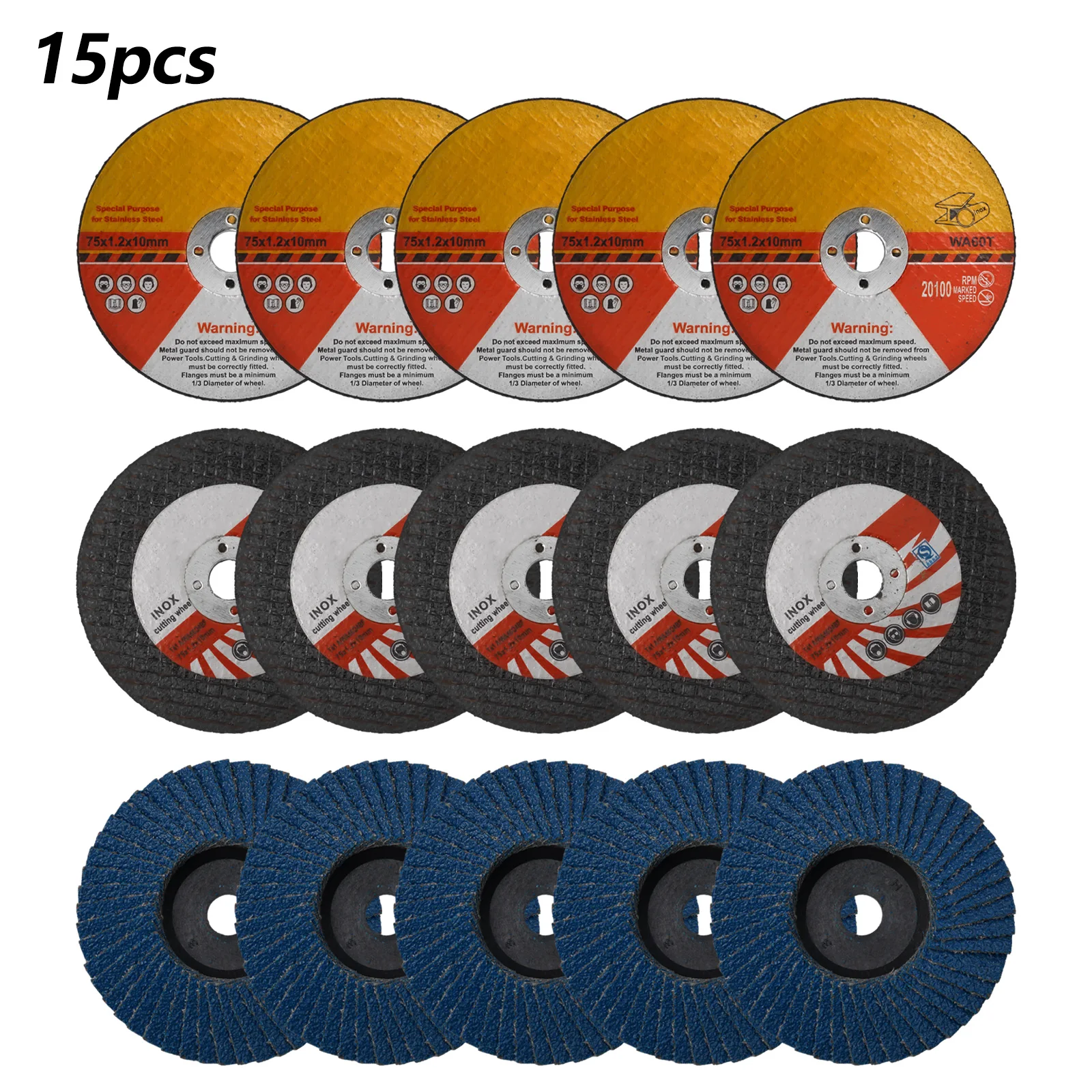 

Resin Saw Blade Cutting Discs 15pcs/set 75mm Abrasive Circular For Angle Grinder Grinding Wheels Part Power Tools