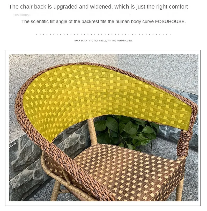 Outdoor Garden Furniture Sets Balcony Tea Table and Chair PE Rattan Chair Three-piece Set Courtyard Leisure Outdoor Furniture B