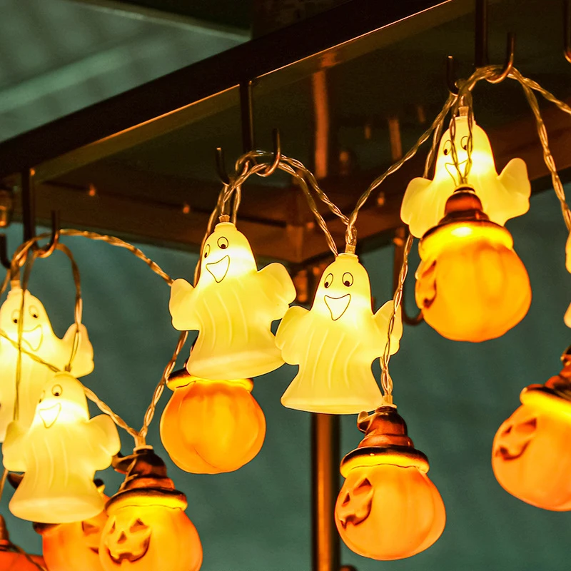 Halloween Lantern String, Atmosphere Pumpkin Light String, Ghost Elements, for Corridor, Garden, Courtyard, Company, Party Decor