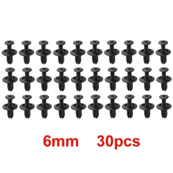 Durable Plastic Rivet Fasteners for Car Fender and Bumper (6mm 30pcs)