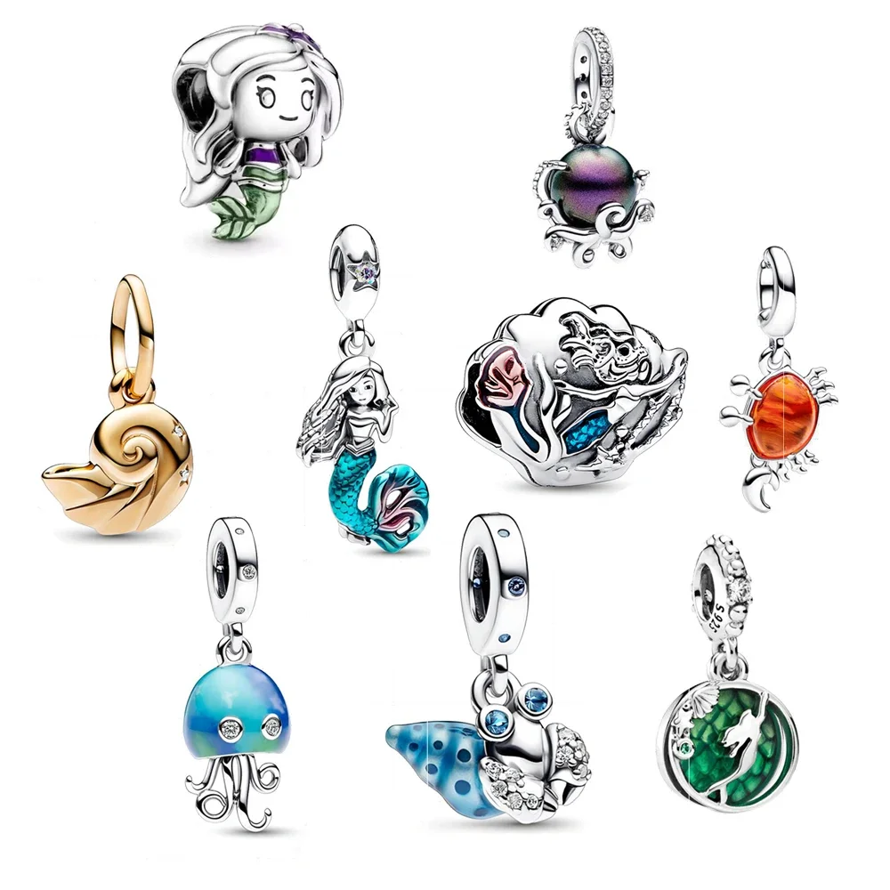 Disney'S The Little Mermaid Collection Fit Original Pandora Charm Bracciali Ciondolo Gioielli Berloque