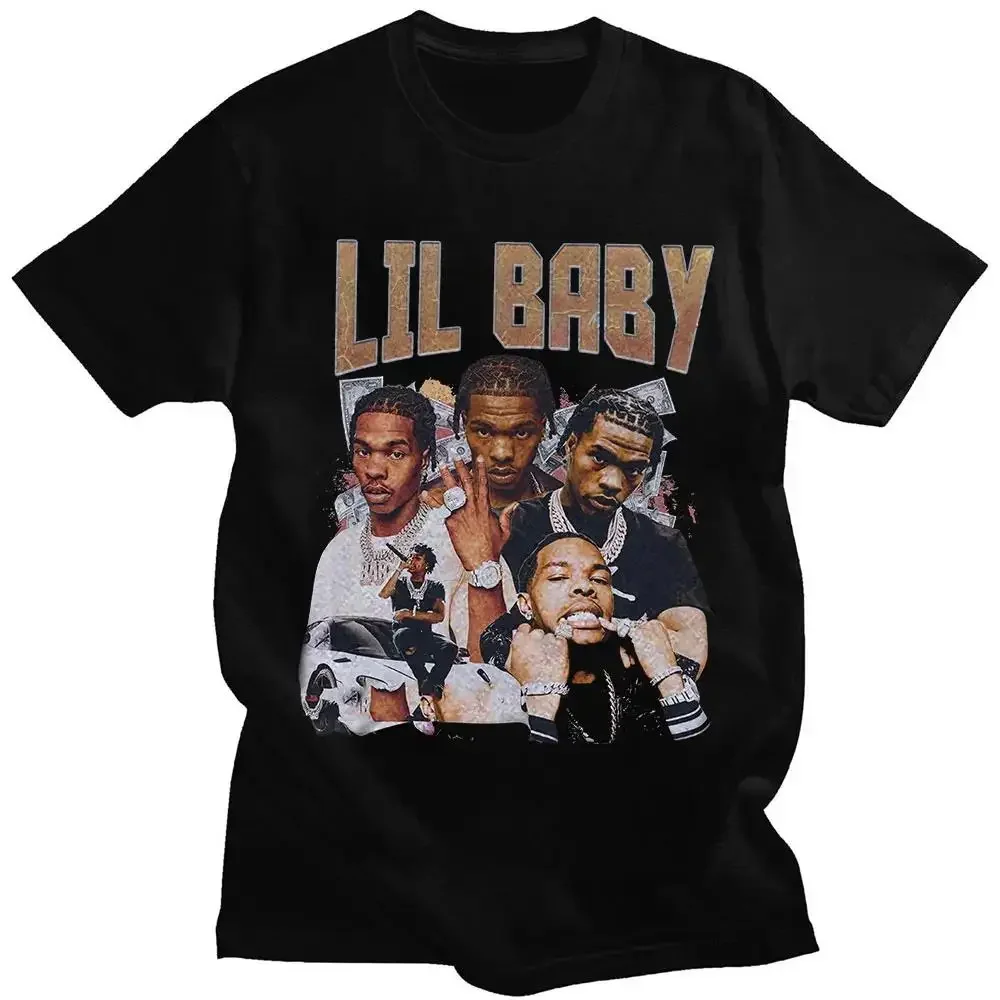 

Hip Hop Rapper Lil Baby Graphic Print T Shirt Fashion Casual Crew Neck Short Sleeve Plus Size T Shirt Women