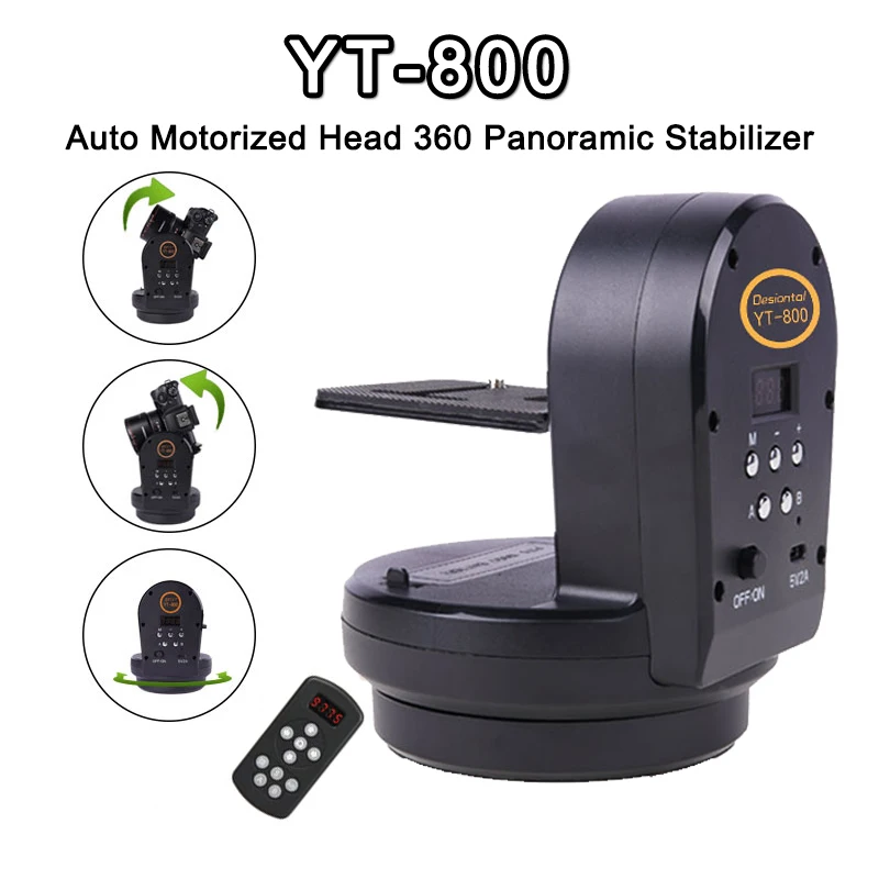 Desiontal YT800 Auto Motorized Head 360 Panoramic Stabilizer Remote Control for Phone Camera GoPro VS Zifon YT800