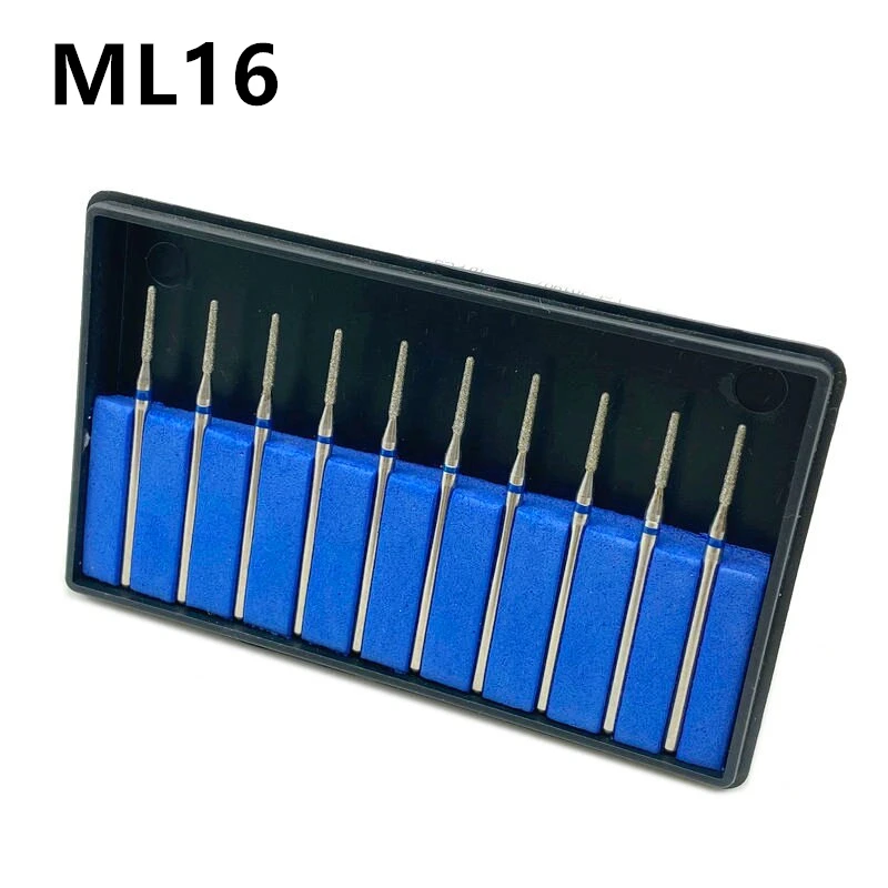 

10pcs/pack Diamond Nail Drill Milling Cutter Grinding Polish Burs Craft Polisher Dental Accessories Tools 2.35mm Shank ML16