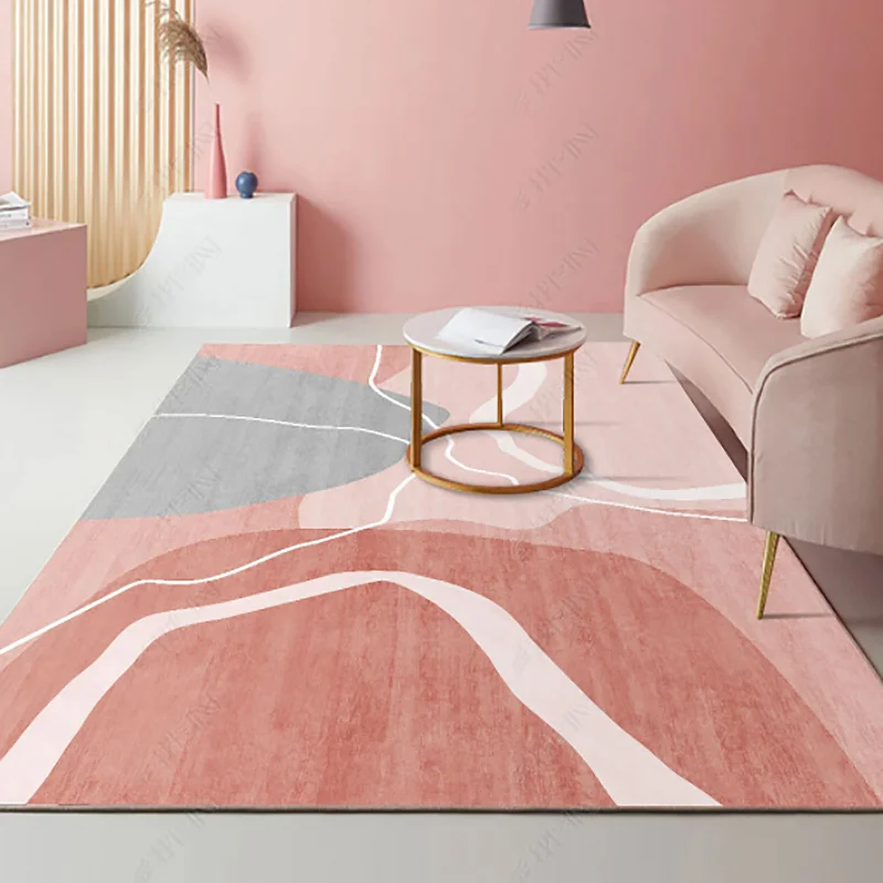

Modern Living Room Rugs Decoration Home Children Bedroom Carpet Lounge Rug Prayer Rug Large Area Soft Mat Entrance Door Mat Pink