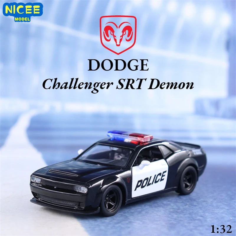 1:36 Dodge Challenger Srt Demon Police Car Simulazione Diecast Car Modello In Lega Di Metallo Auto Giocattoli Per Bambini Collezione Regali A557