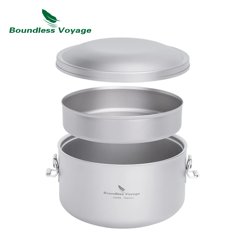 

Boundless Voyage Lunch Box Outdoor Titanium Office Worker Bento Box Salad Rice Fruit Bowl Daily Separated Multi-layer Tableware