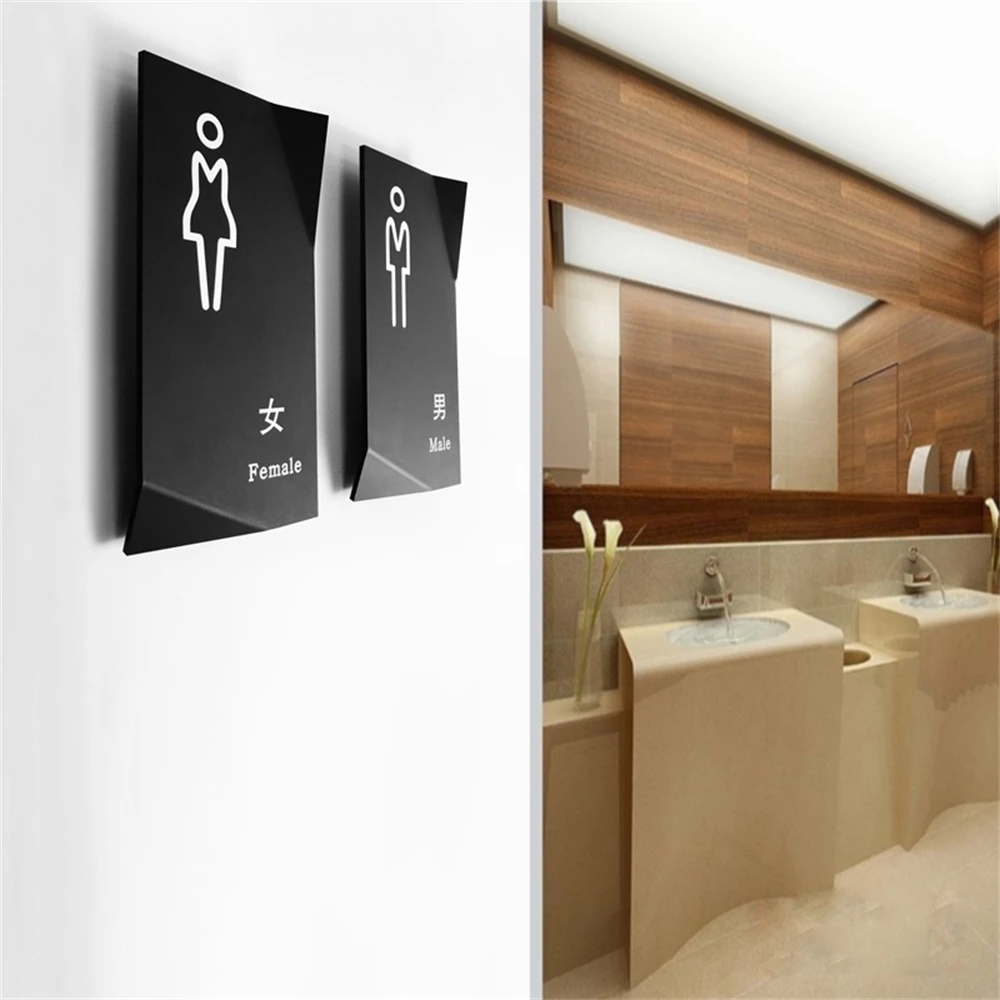 Sign Guided Bathroom Signage Board Washroom Creative High Grade Men & Women Acrylic Sign Board Printing