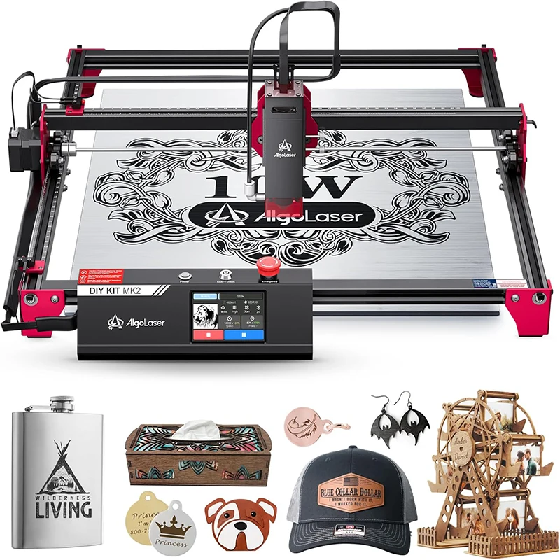 Algolaser DIY Tisch 40*43 cm CNC Laser Cutter Graveur 3,5 ”Touch Scree Telefon & WiFi Metall Holz CNC Laser Schneiden Gravur Maschine