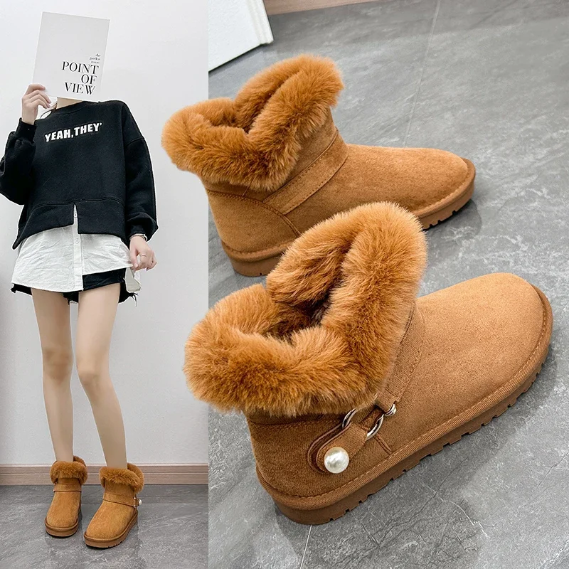 

Winter Women Shoes Plush Snow Shoes for Women High Top Cotton Shoes Warm Shoes Anti-skid Outdoor Comfortable Shoes