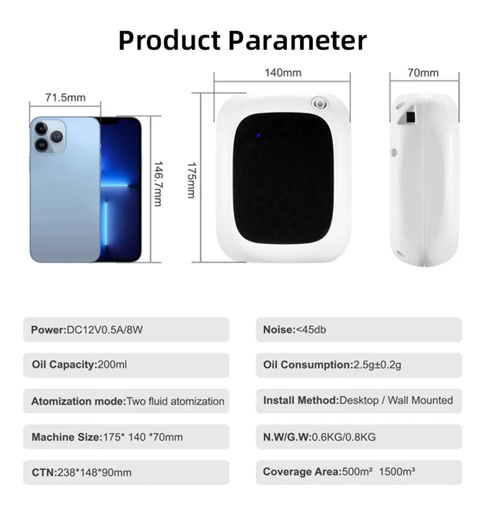 Description Picture 2 of itemAroma Diffuser Bluetooth 1500m³ Home Fragrance Essential Oils Diffuser Auto Flavoring Room Aromatizer Electric Aromatic Oasis