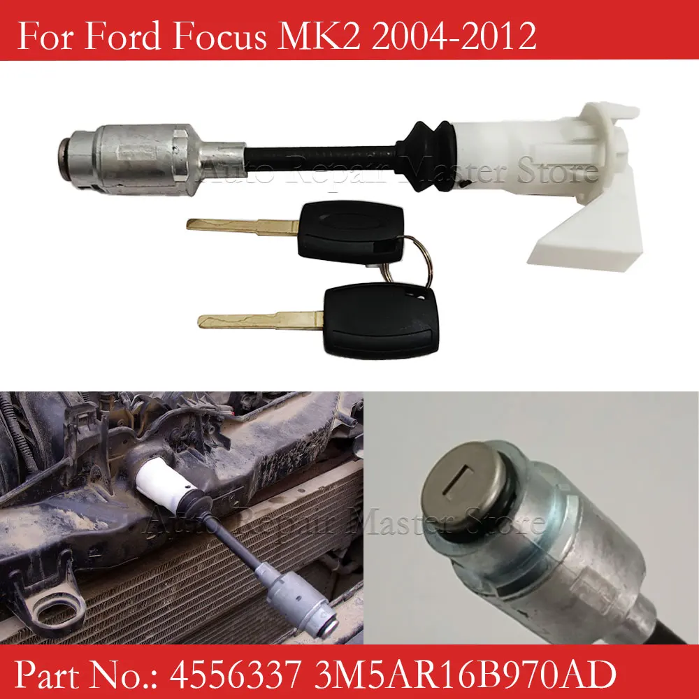 Schlüssel +Motorhaube Schloss Schließzylinder Reparatursatz Für Ford Focus MK2