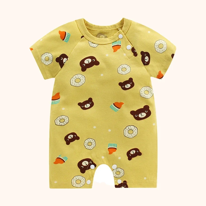Newborn Baby Clothing Boy Girl baby clothes items Cotton Bodysuit Summer Short Sleeve Romper Infant Toddler sleepwear 2