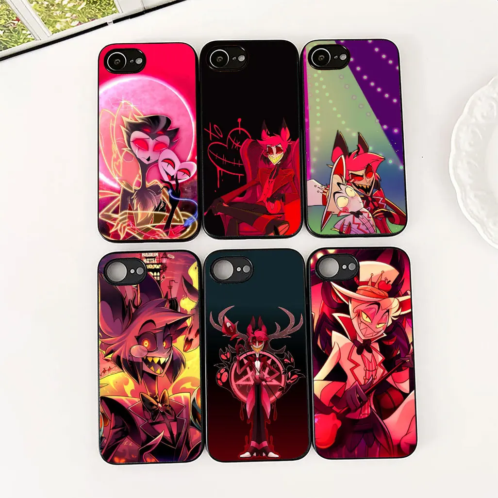 Stylish Dust-Proof Phone Case featuring Hazbins Charlie, Angel, and Alastor Design
