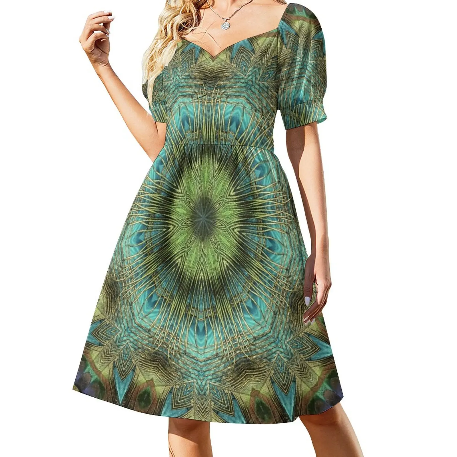 

Mandala Of Peacock Eyes Dress chic and elegant woman dress Dresses