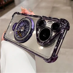 Shockproof Magnetic Gyroscope Case for Mate 60Pro (Dark Purple)