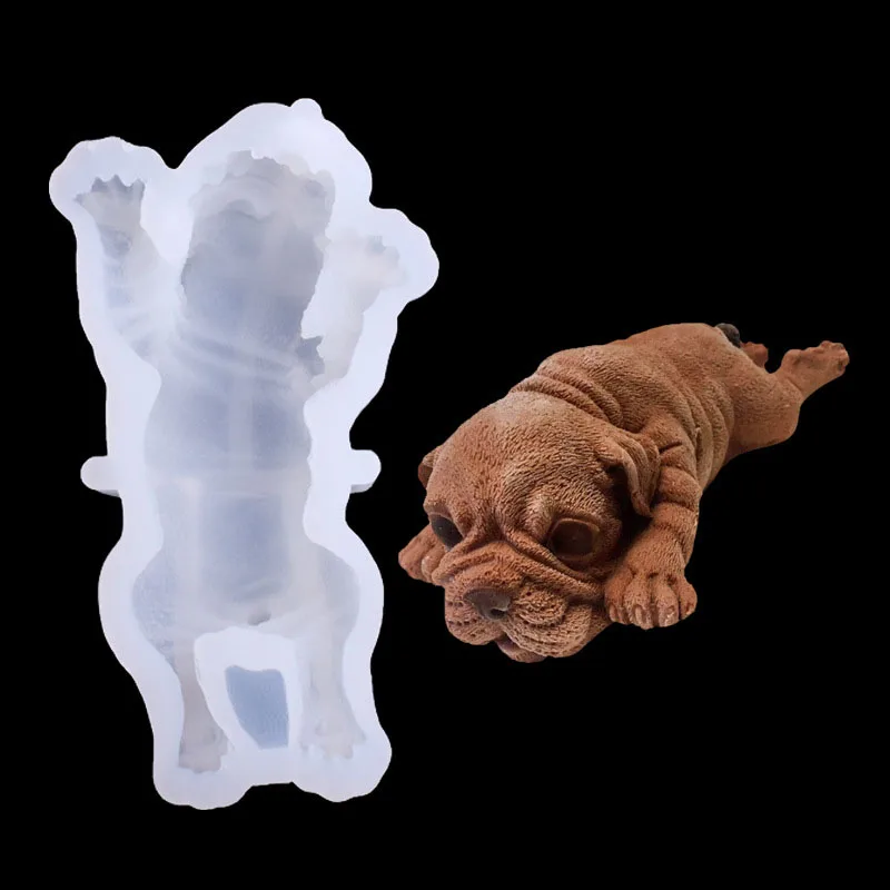 Sand Dog Ice Cream Fondant Mold Milk Chocolate Mold for Cake Decoration Cupcake Topper Candy Resin Clay Candle Soap Bath Bomb