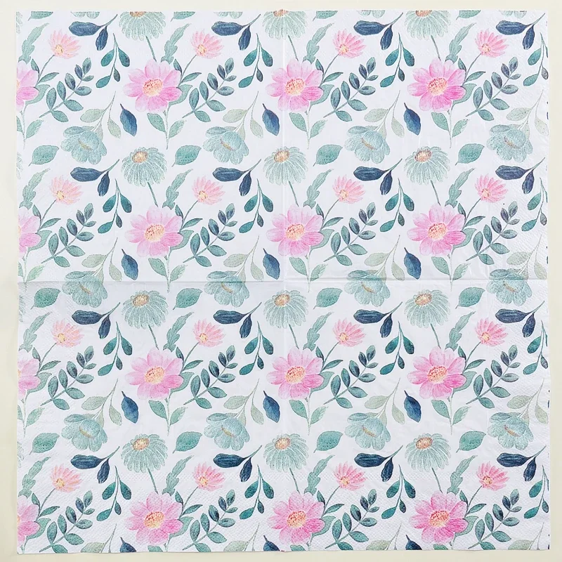 Paper Napkins Disposable Paper Placemats Tissue Paper Decoration Floral Printed Napkins Hotel Wedding Table Setting Paper Western Restaurant Cafe 20 Coloured Paper Napkins