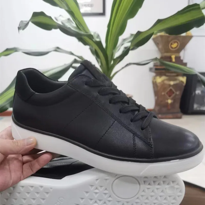 Fashion Leather Men Casual Shoes Comfort Breathable Slip-on Leather Shoes Non-slip Wear-resistant Light Walking Sports Shoes 3