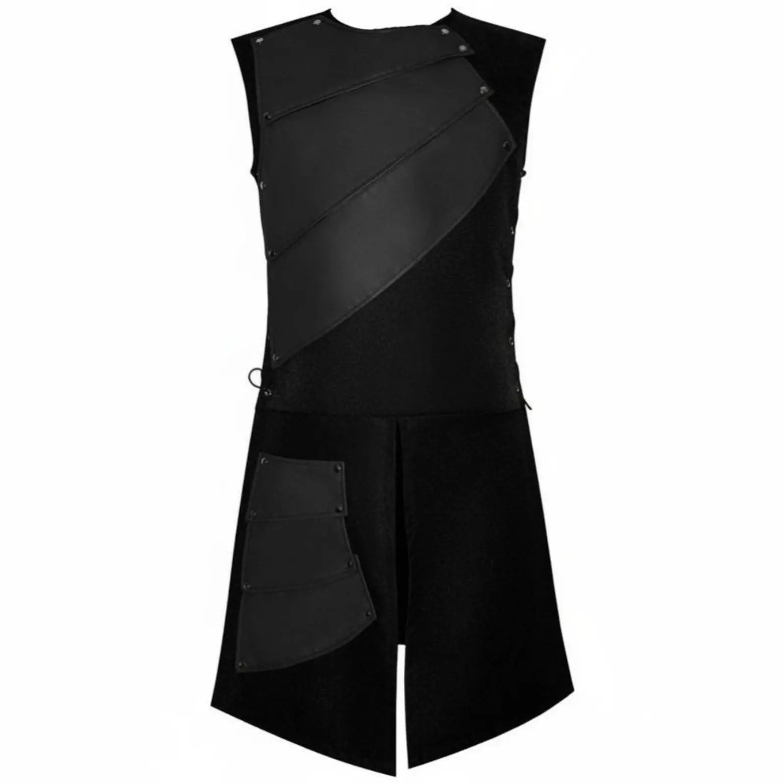 중세 서코트 바이킹 tH 및 민소매 패널 타바드 군인 복장 LARP 참가자용 H 및 M 사이즈 분할형