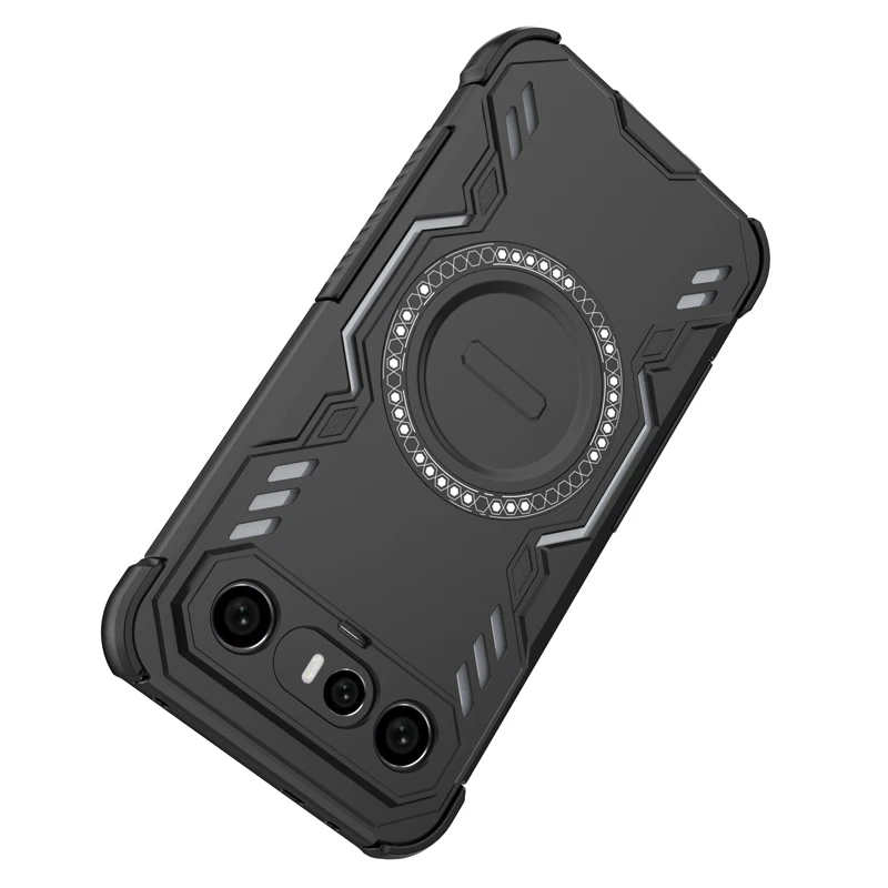 ELVEV Magnetic Wing Shield Case - Durable Hard PC & Soft TPU Wireless Charging Cover