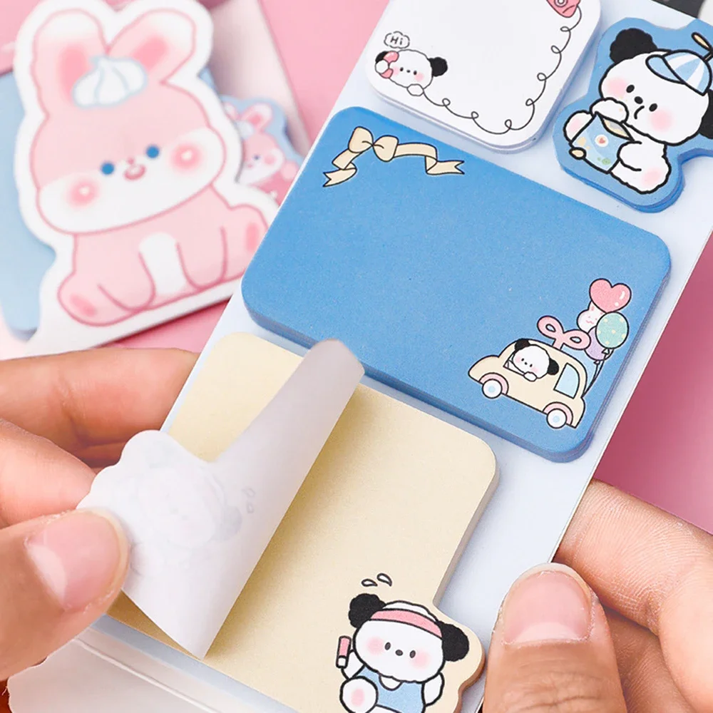 100 Sheets Cartoon Animal Combination Sticky Notes Students Memo Message Paper Scrapbooking Decorative Stationery