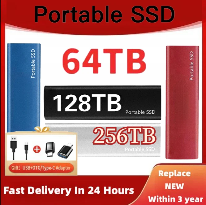 

Original Portable External Hard Drive128TB 256TB Mobile Solid State Drive USB 3.1 External Hard Disk Ssd For Notebook Laptop Mac